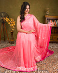 Blush Pink Pure Chiffon Silk Saree 