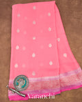 Blush Pink Pure Chiffon Silk Saree 