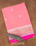 Peach Rose Pure Chiffon Silk Saree