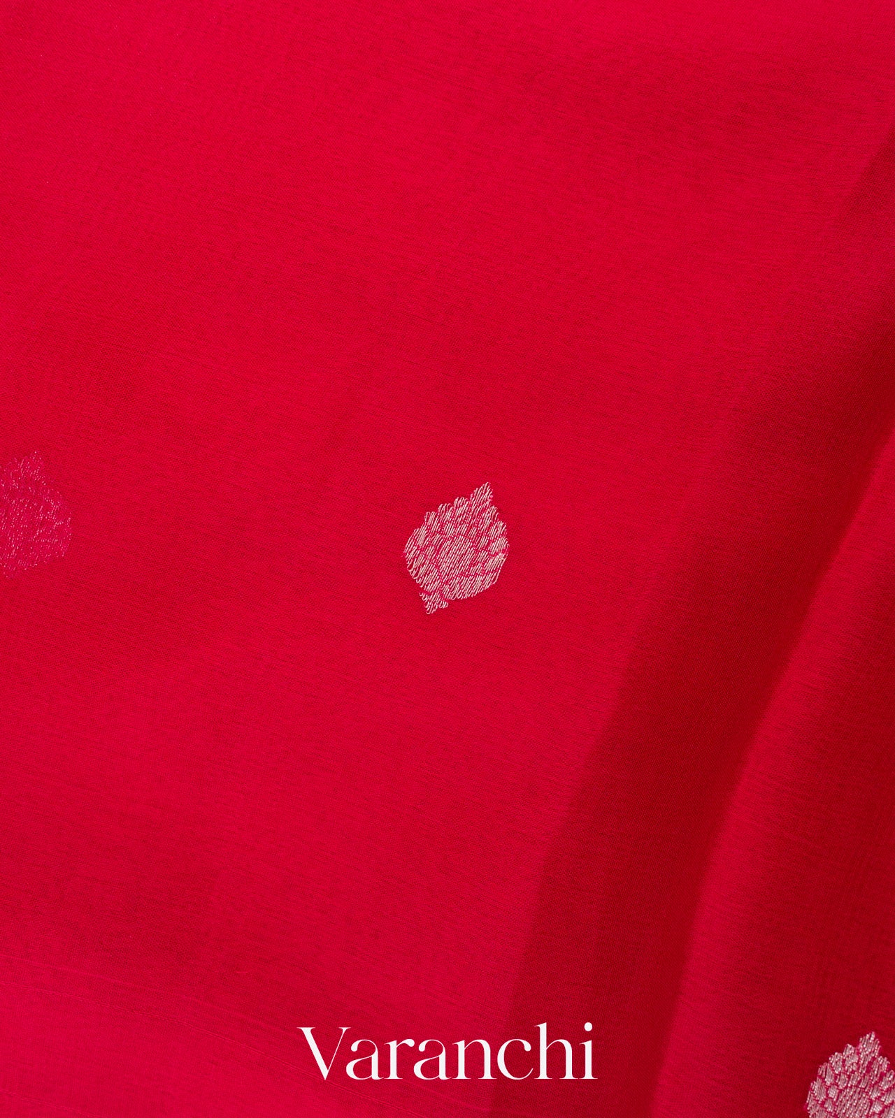 Chilly Red Pure Chiffon Silk Saree