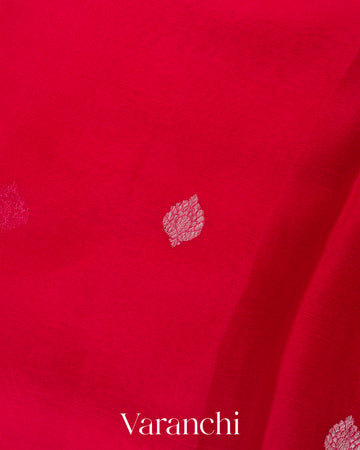 Chilly Red Pure Chiffon Silk Saree