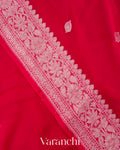 Chilly Red Pure Chiffon Silk Saree