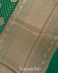 Dark Green Pure Chiniya Silk Handloom Saree