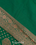 Dark Green Pure Chiniya Silk Handloom Saree
