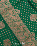 Dark Green Pure Chiniya Silk Handloom Saree
