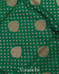 Dark Green Pure Chiniya Silk Handloom Saree