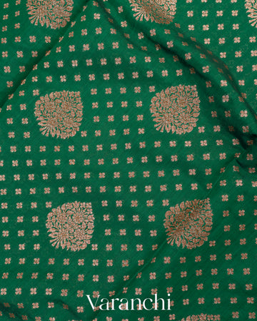Dark Green Pure Chiniya Silk Handloom Saree