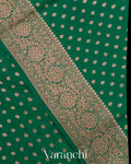 Forest Green Pure Chiniya Silk Handloom Saree 