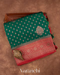 Forest Green Pure Chiniya Silk Handloom Saree