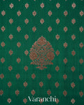 Forest Green Pure Chiniya Silk Handloom Saree