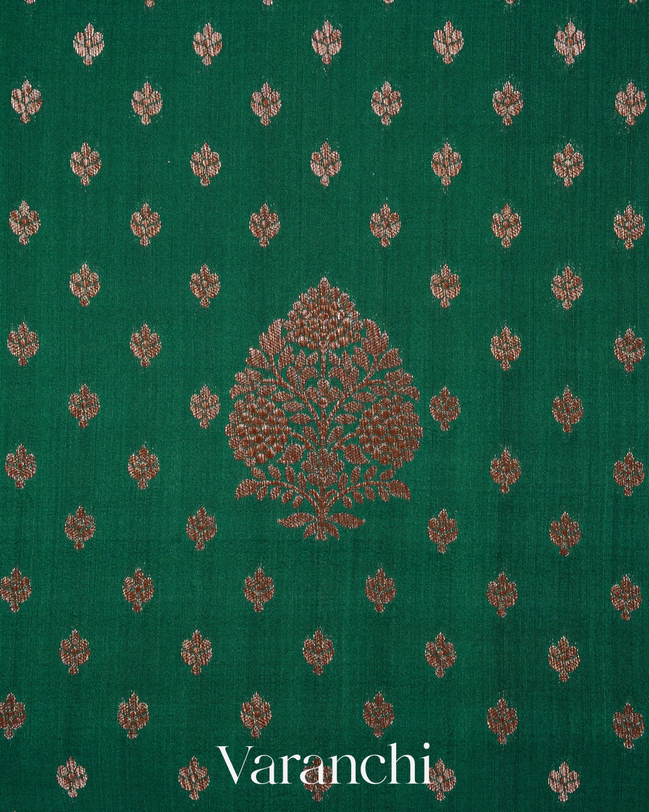 Forest Green Pure Chiniya Silk Handloom Saree