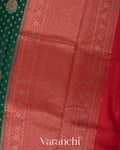 Forest Green Pure Chiniya Silk Handloom Saree
