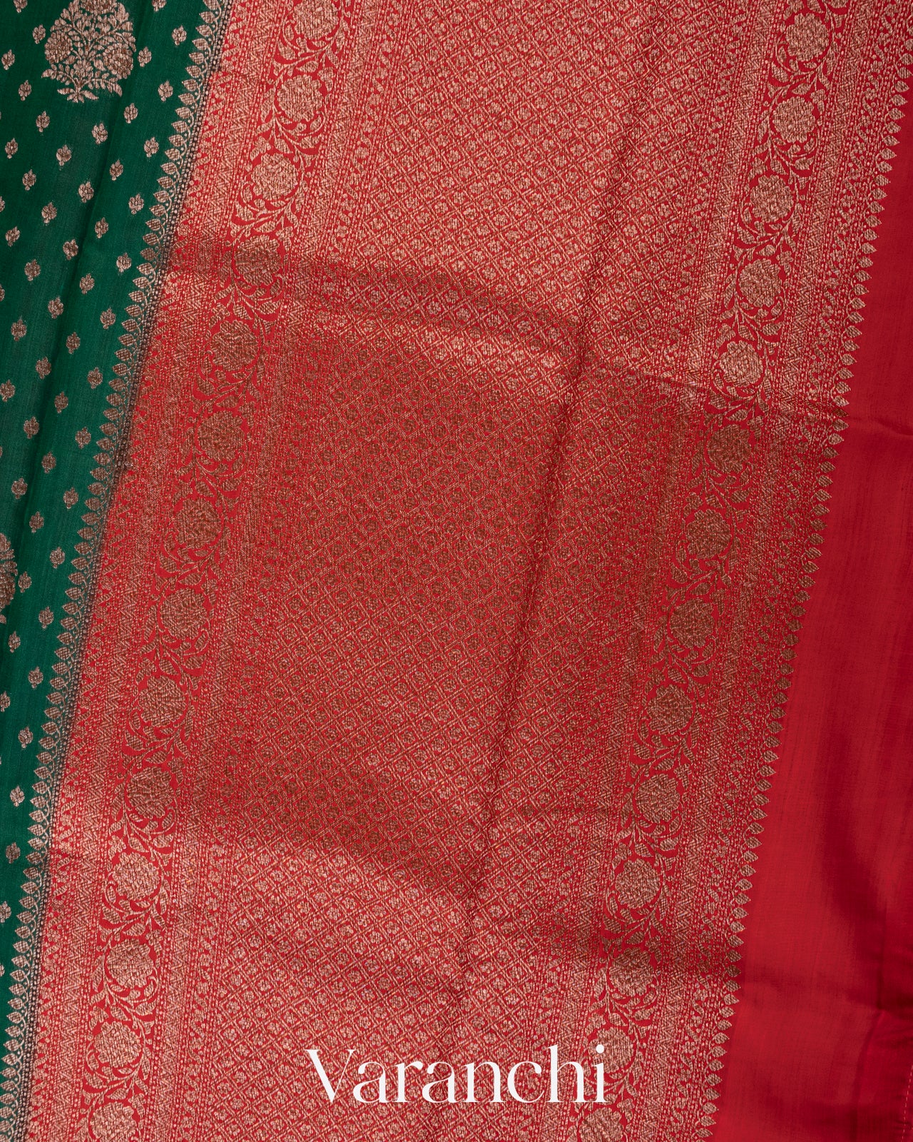 Forest Green Pure Chiniya Silk Handloom Saree