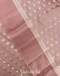 Dusty Mauve Pure Chiniya Silk Saree