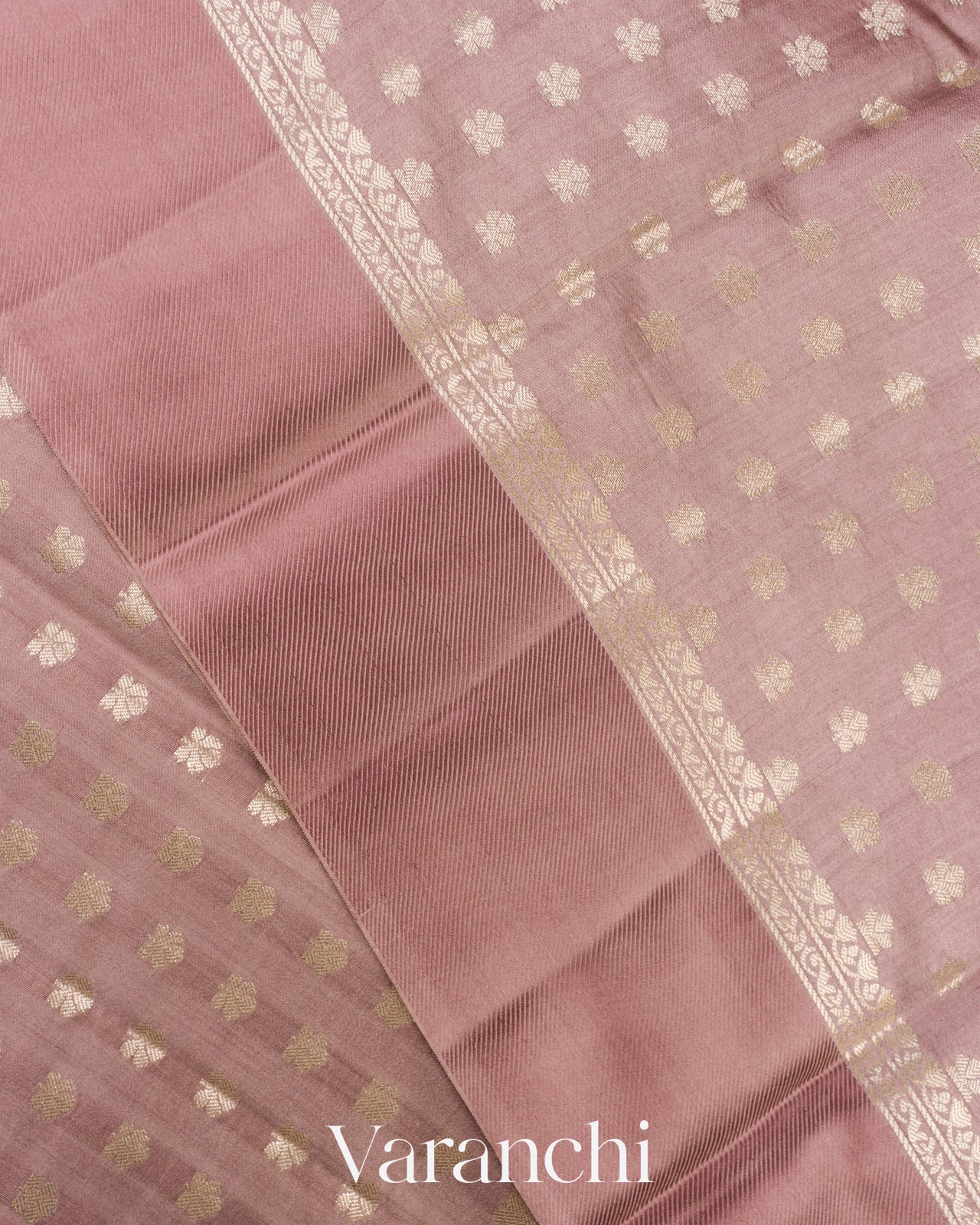 Dusty Mauve Pure Chiniya Silk Saree