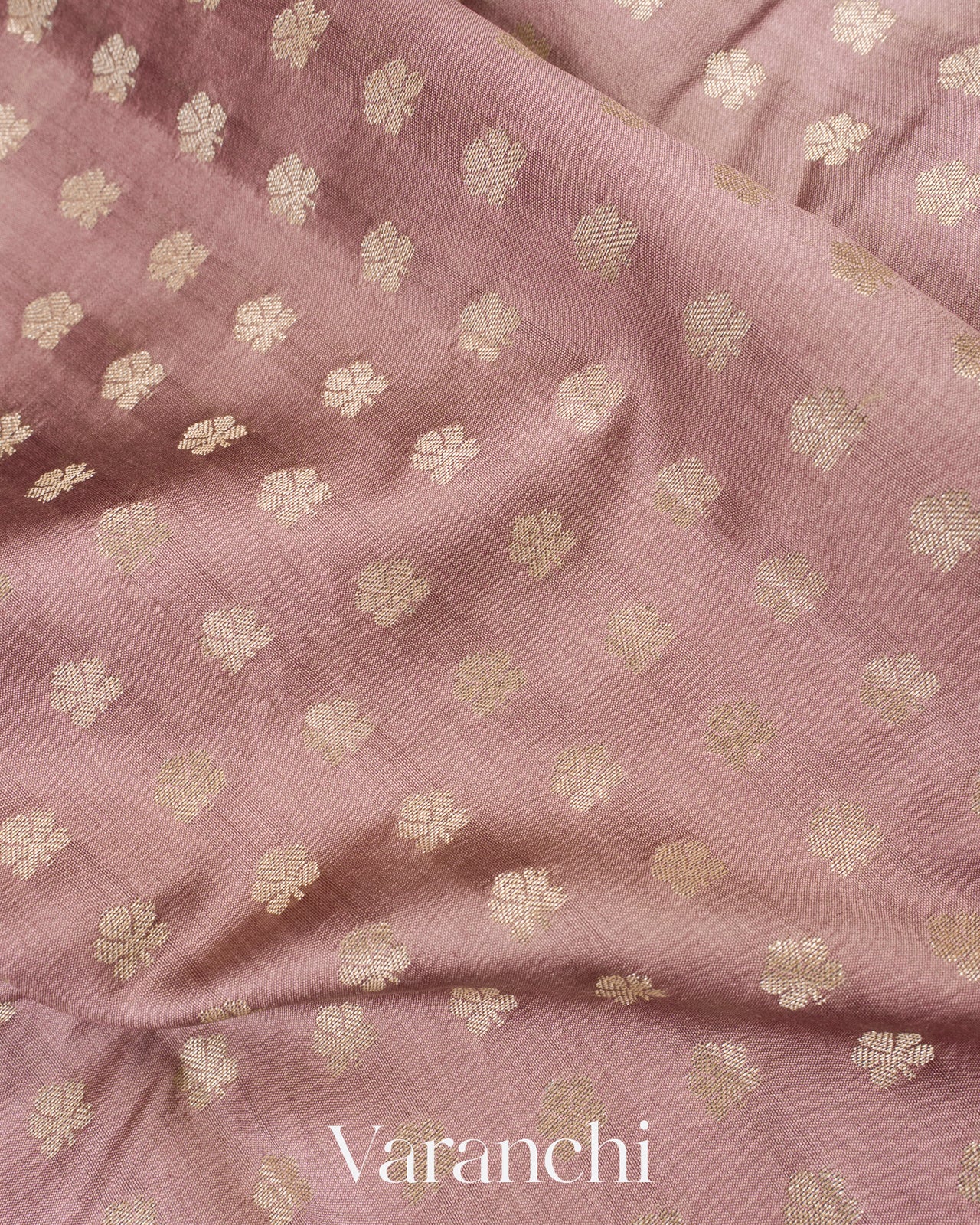 Dusty Mauve Pure Chiniya Silk Saree