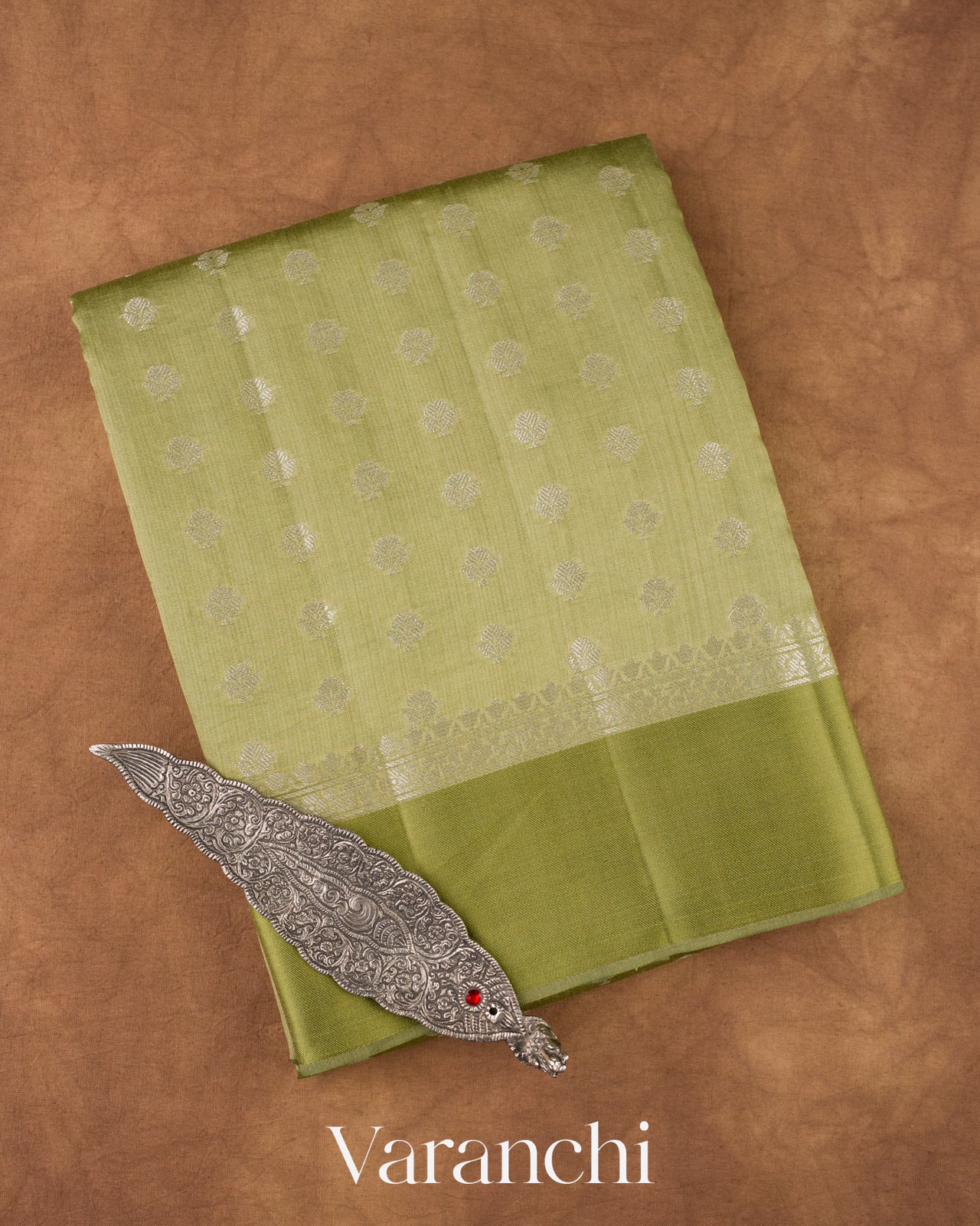 Elaichi Green Pure Chiniya Silk Saree