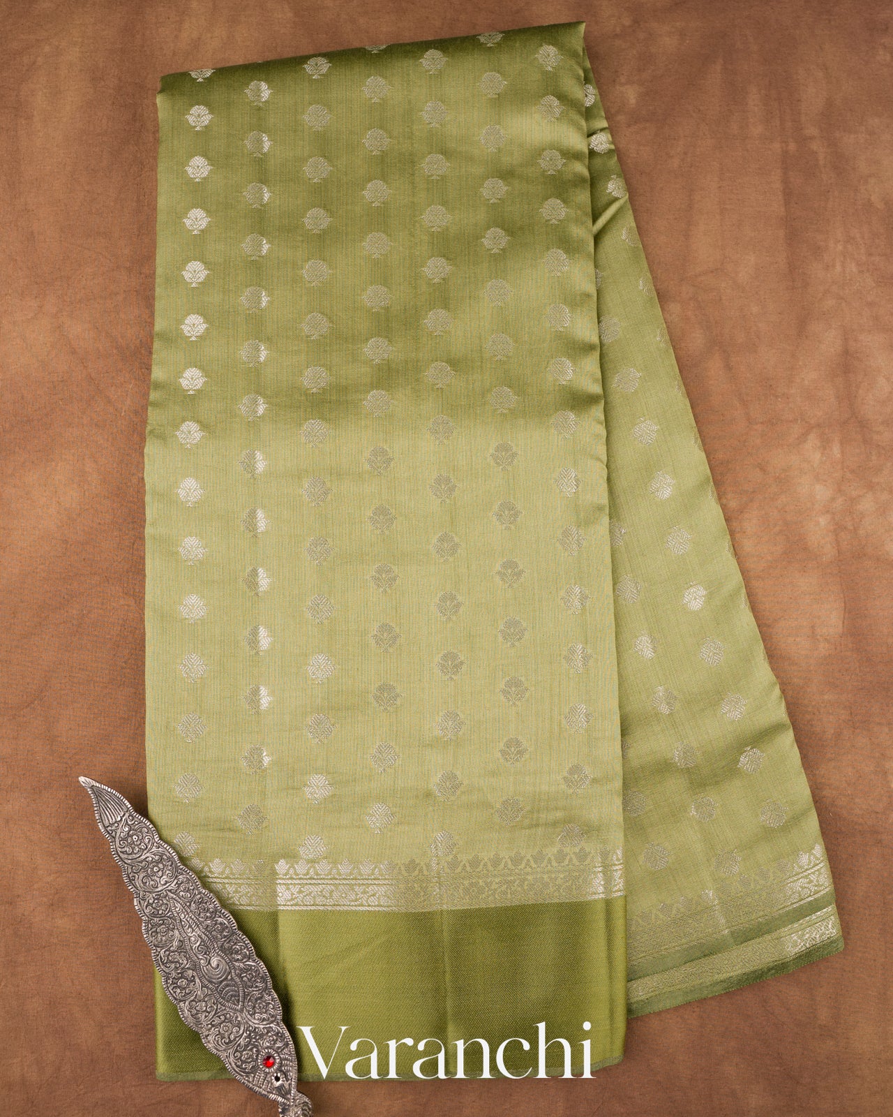 Elaichi Green Pure Chiniya Silk Saree