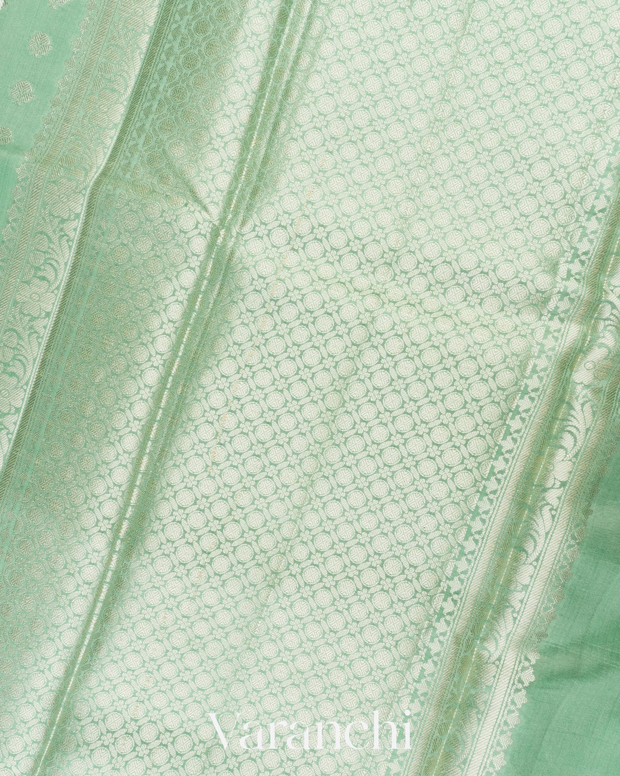 Mint Green Pure Chiniya Silk Saree