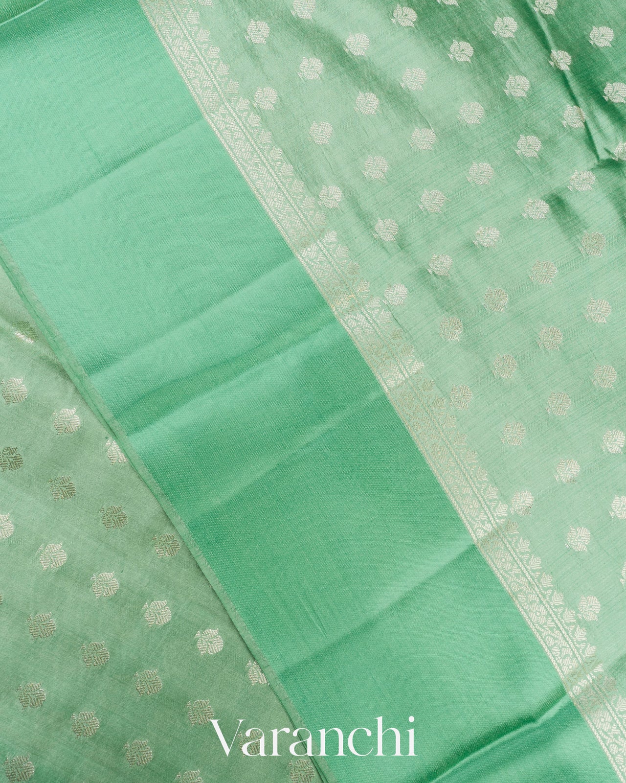 Mint Green Pure Chiniya Silk Saree