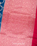 Ink Blue Floral Brocade Pure Chiniya Silk Saree 