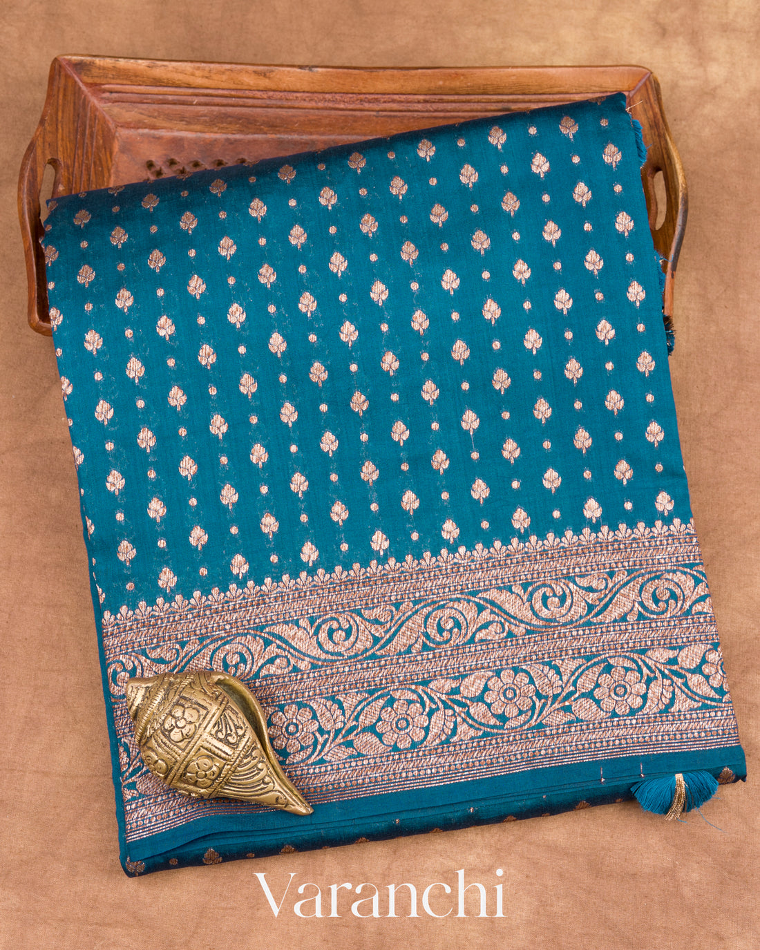 Ink Blue Pure Chiniya Silk Handloom Saree