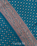 Ink Blue Pure Chiniya Silk Handloom Saree