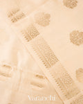 Warm Ivory Pure Chiniya Silk Saree  