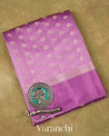 Dusty Orchid Pure Chiniya Silk Saree 