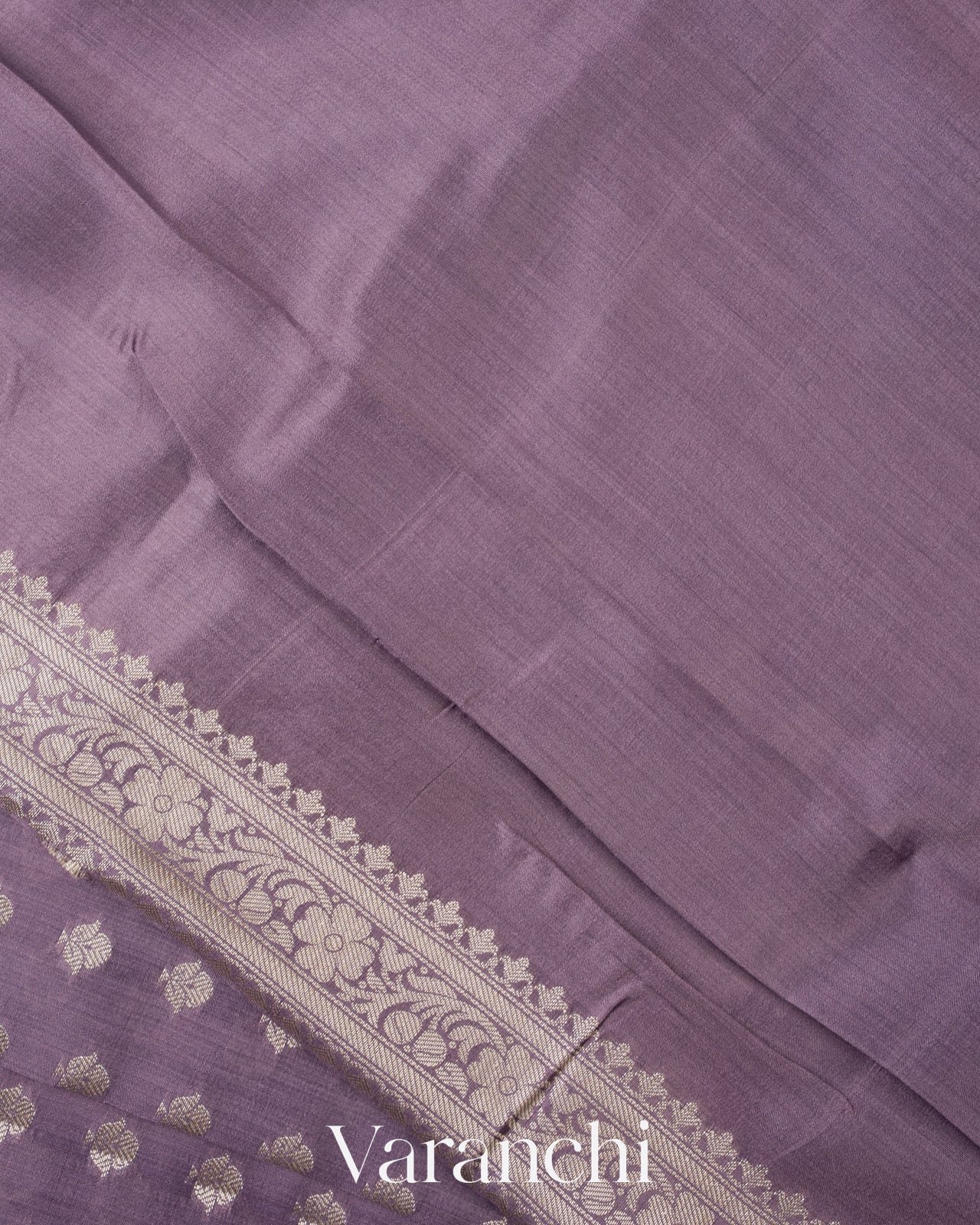 Lilac Mauve Pure Chiniya Silk Saree 