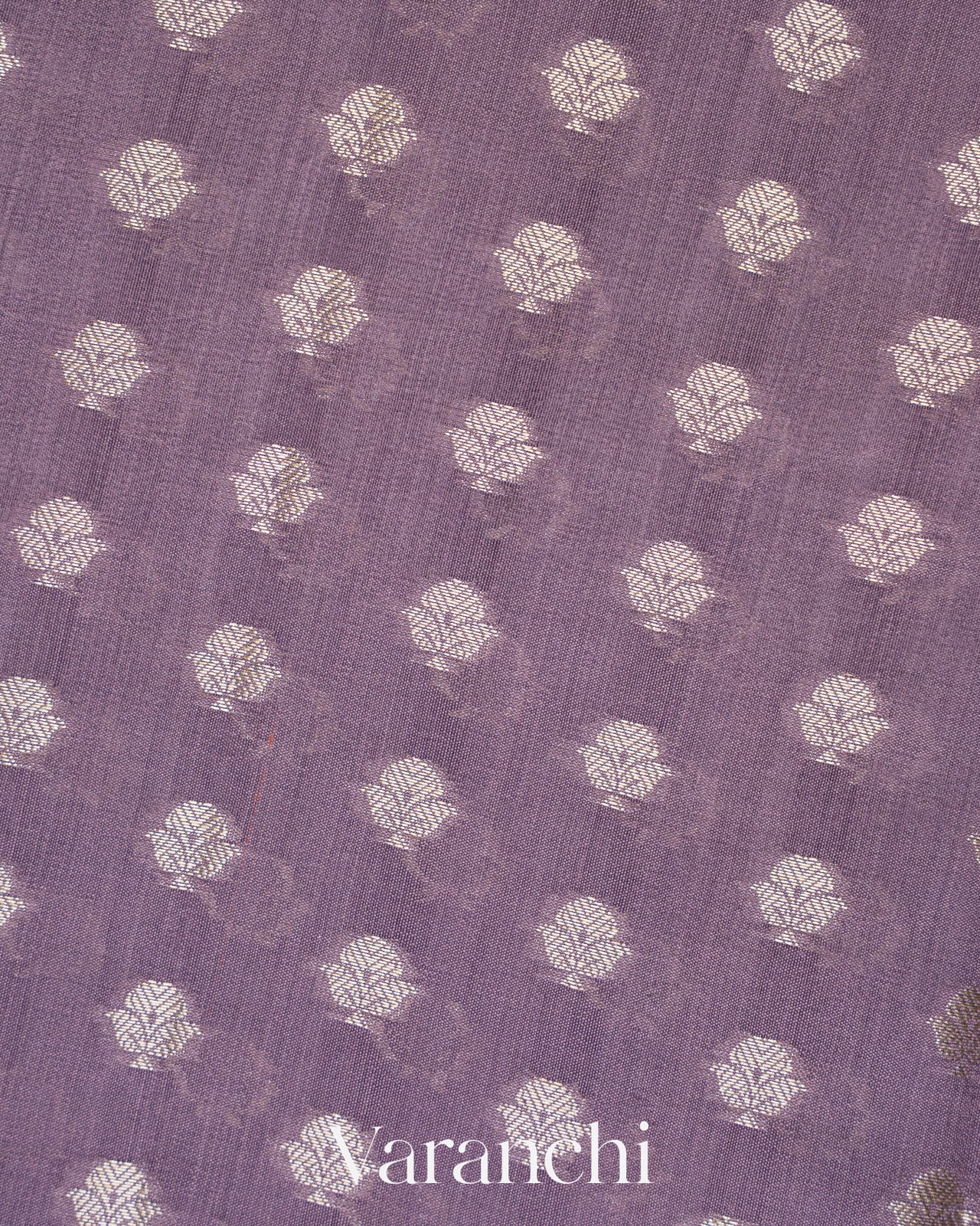 Lilac Mauve Pure Chiniya Silk Saree 