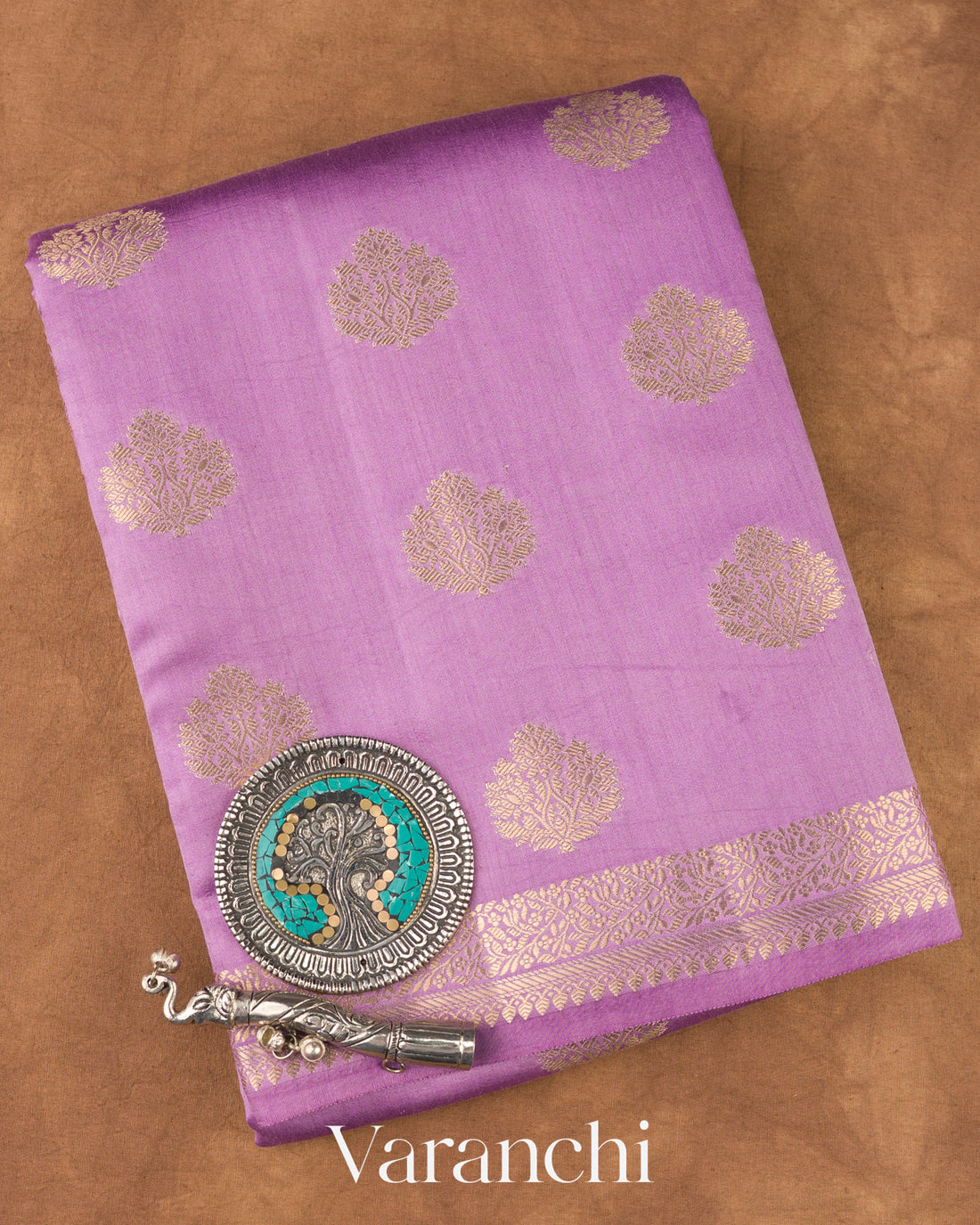 Orchid Purple Pure Chiniya Silk Saree 