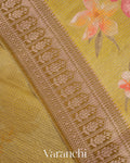 Light Mehandi Green Floral Printed Pure Chiniya Silk Saree