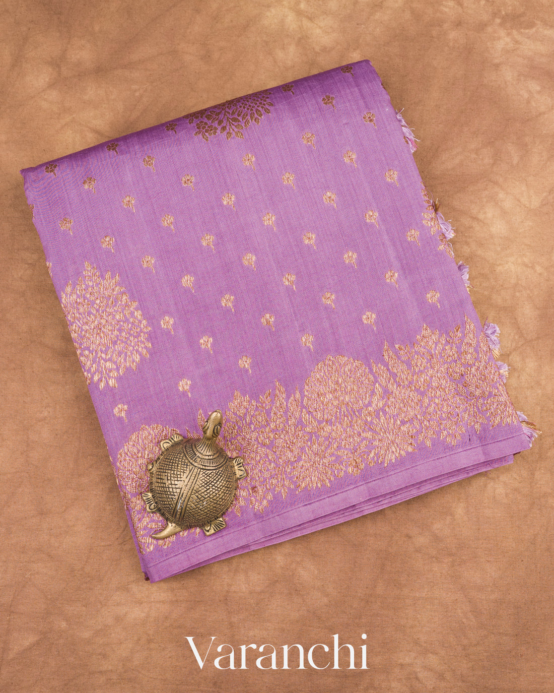 Light Lavender Pure Chiniya Silk Handloom Saree