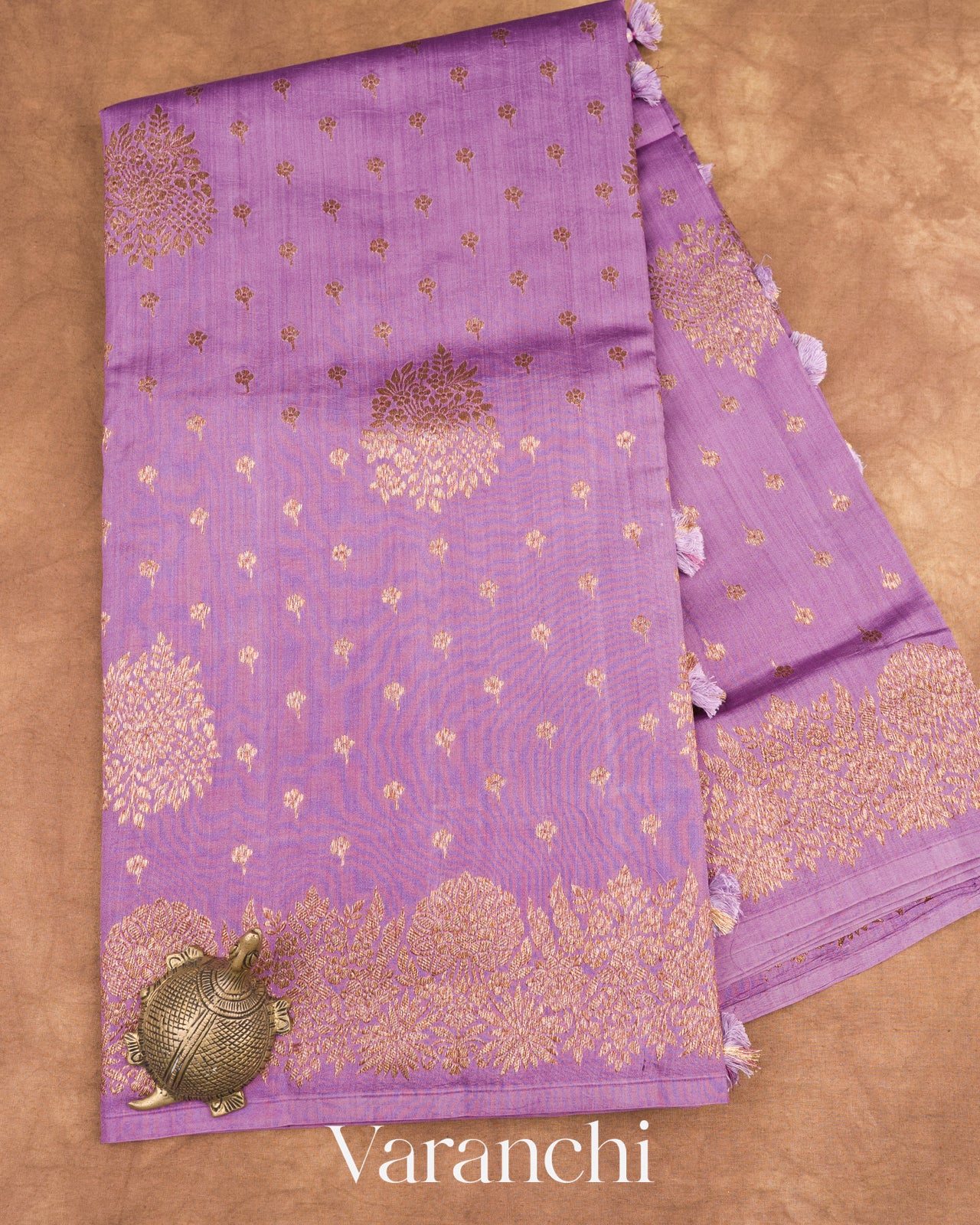 Light Lavender Pure Chiniya Silk Handloom Saree