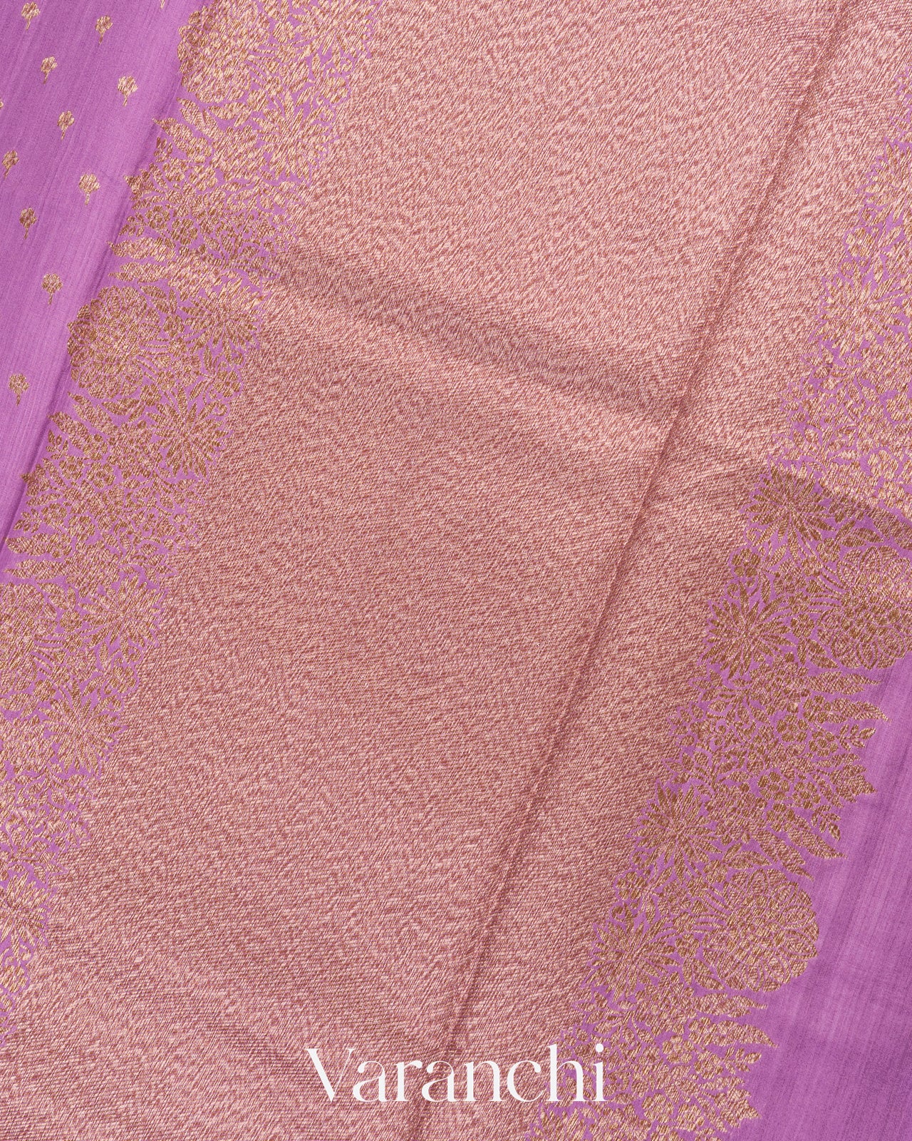 Light Lavender Pure Chiniya Silk Handloom Saree
