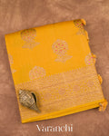 Yellow Pure Chiniya Silk Handloom Saree