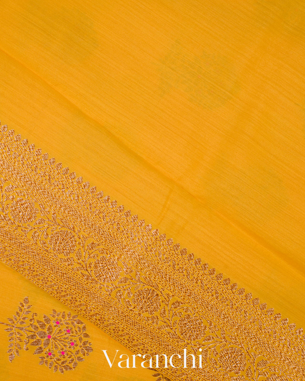 Yellow Pure Chiniya Silk Handloom Saree
