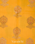 Yellow Pure Chiniya Silk Handloom Saree