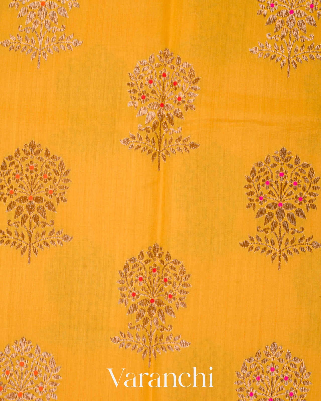 Yellow Pure Chiniya Silk Handloom Saree