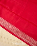 Warm Off-White Pure Chiniya Silk Saree 