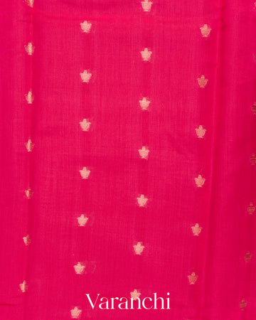 Rani Pink Digital Printed Pure Chiniya Silk Saree
