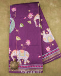 Purple Digital Printed Pure Chiniya Silk Saree