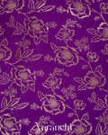 Purple Floral Brocade Pure Chiniya Silk Saree 