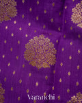Deep Purple Pure Chiniya Silk Handloom Saree
