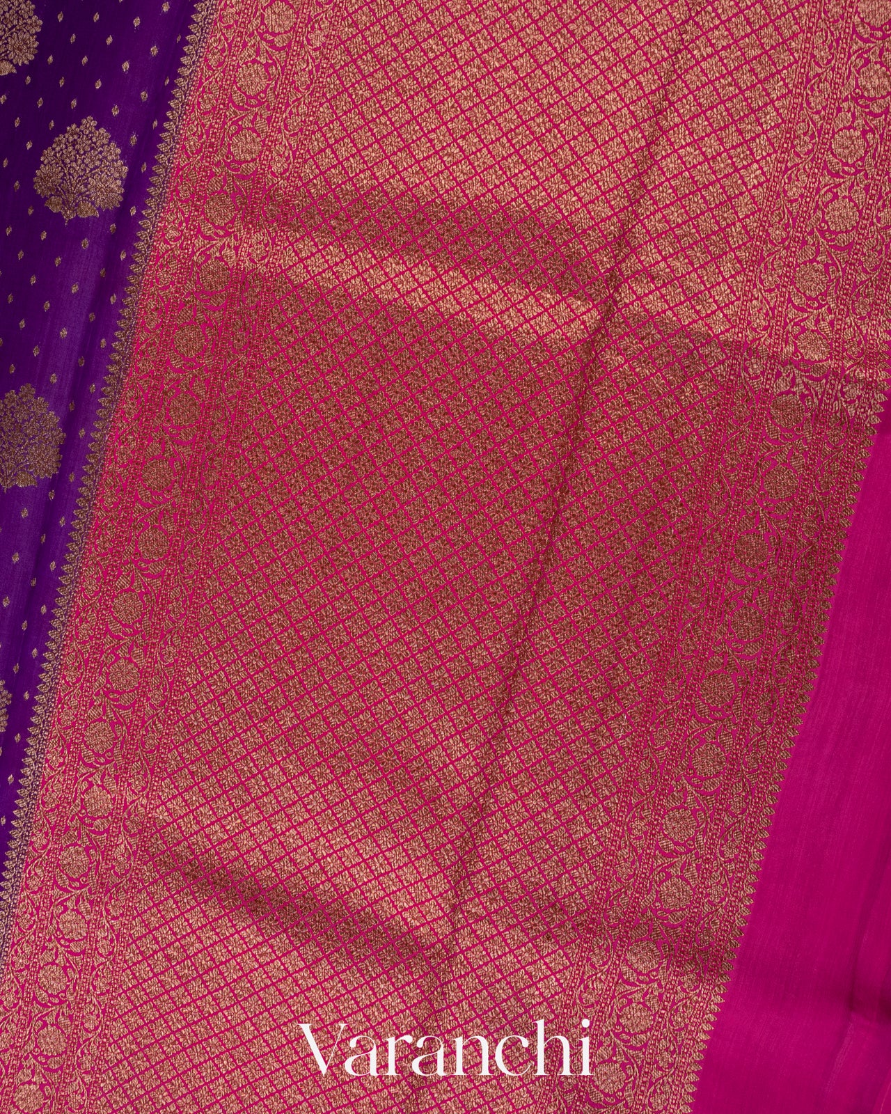 Deep Purple Pure Chiniya Silk Handloom Saree