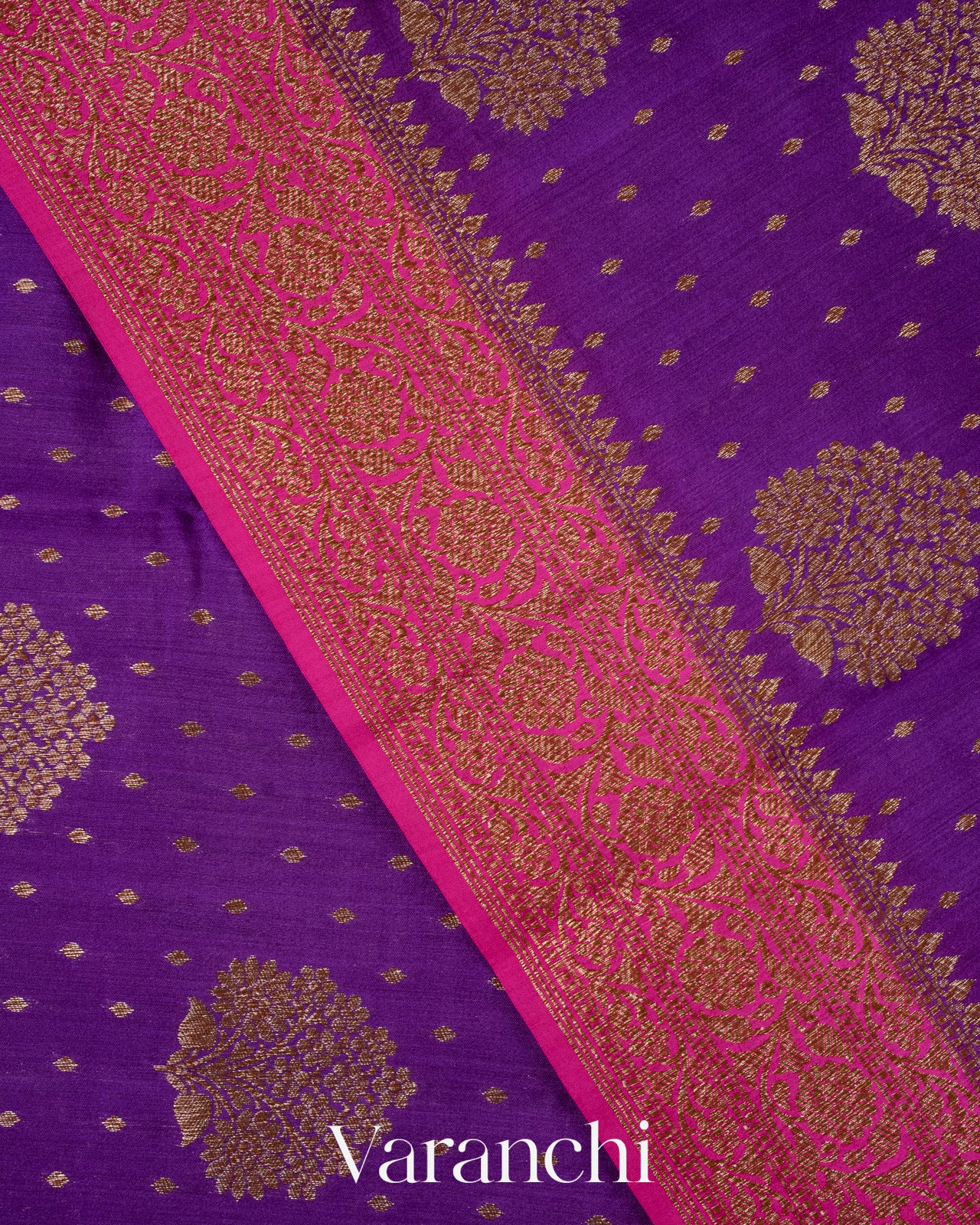 Deep Purple Pure Chiniya Silk Handloom Saree