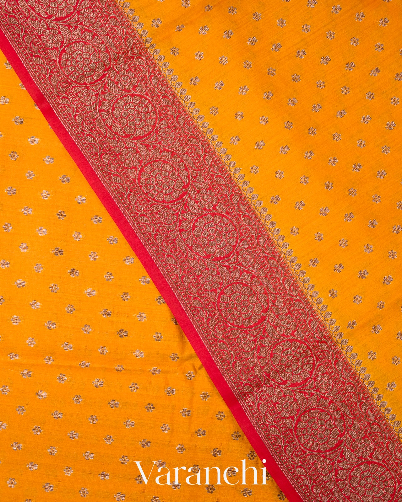 Turmeric Yellow Pure Chiniya Silk Saree