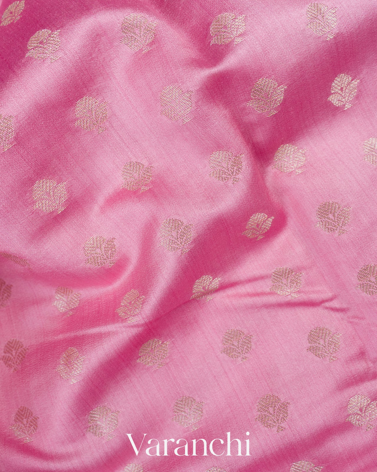 Baby Pink Pure Chiniya Silk Saree