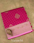 Dark Pink Pure Chiniya Silk Handloom Saree